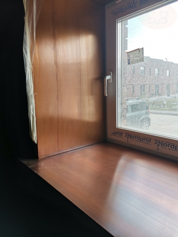 Откосы из патинированной меди на окно